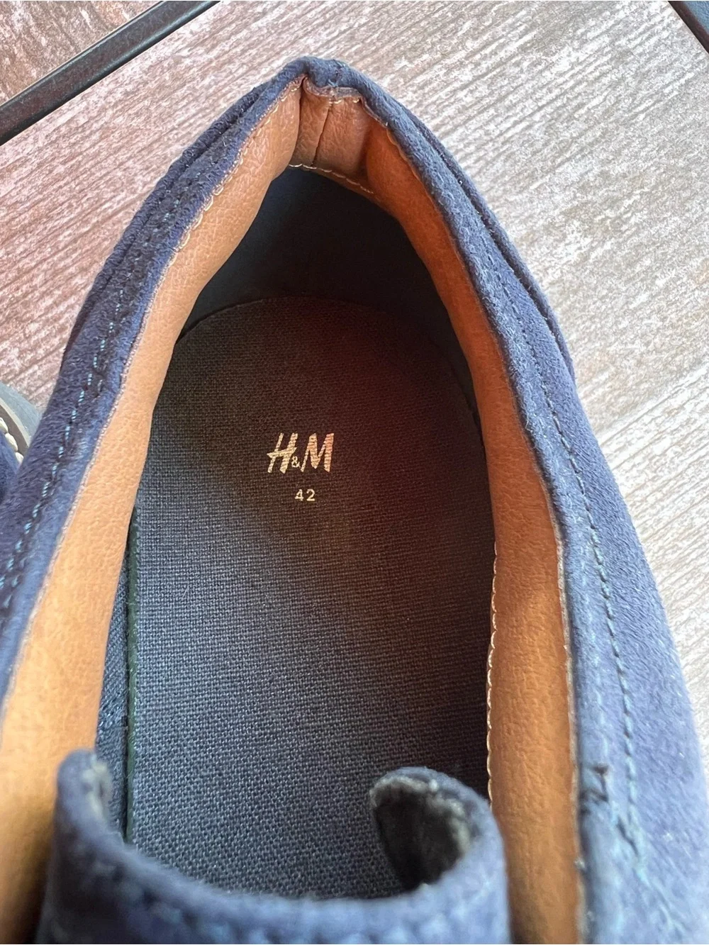 H&M Men's Blue Faux Suede Derby Shoes Oxfords Size 9 (EUR 42) NWOT